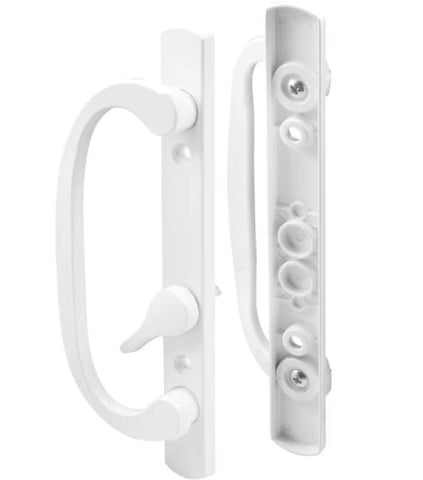 (DH-211-W) Legacy Handle Set for Sliding Glass Doors - White - OFF SET LATCH