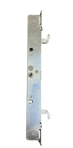 2-Point Double Hook Sliding Door Lock, Center Drive, No Faceplate 9-7/8" - Stainless Steel