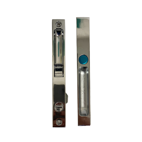 (DL-503-C) Pan-Am Flush Mount Lock Set for Sliding Glass Doors - Chrome