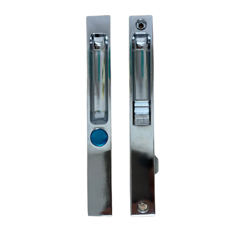 (DL-501-C) Flush Mount Single Lock Set for Sliding Glass Doors - Chrome
