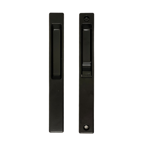 (DL-501-B)  Flush Mount Single Lock Set for Sliding Glass Doors - Black